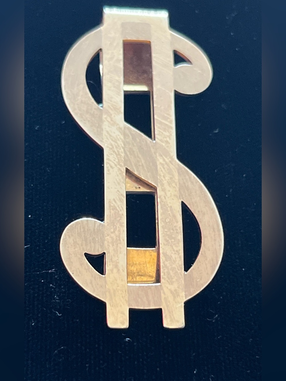 $ Symbol Money Clip Gold Tone in Gift Box